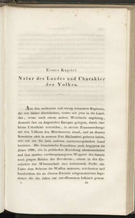 Erstes Kapitel. Natur des Landes und Charakter des Volkes.