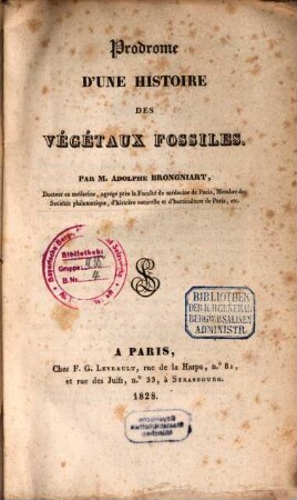 Prodrome d'une histoire des végétaux fossiles