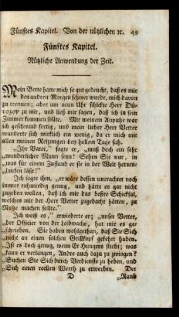 Fünftes Kapitel. Nützliche Anwendung der Zeit.