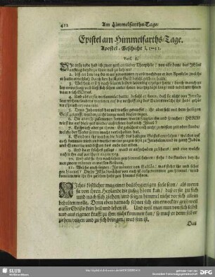 Epistel am Himmelfarths-Tage. Apostel-Geschicht I, 1 -- 11. Vers. 1.