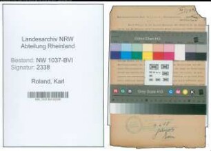 Entnazifizierung Karl Roland , geb. 21.12.1891 (Pfleger)