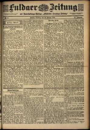Erste Ausgabe vom Samstag, den 24. Februar 1900.