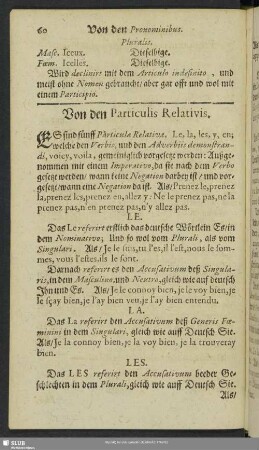 Von den Particulis Relativis