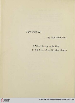 Plates: Two pictures by Muirhead Bone