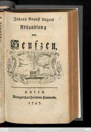 Johann August Unzers Abhandlung vom Seufzen