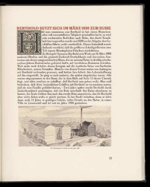 Berthold setzt sich im März 1888 zur Ruhe