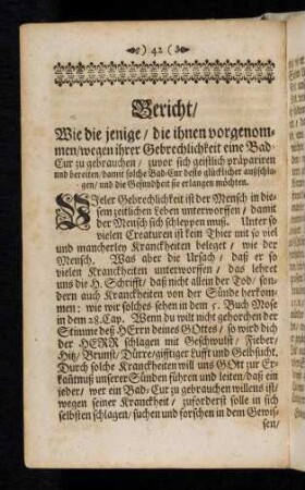 42-49, Bericht; Gebett vor der Bad-Cur; Ein anders Gebett ...