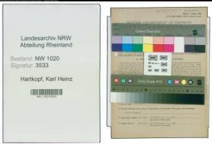 Entnazifizierung Karl Heinz Hartkopf , geb. 17.06.1914 (Ingenieur)