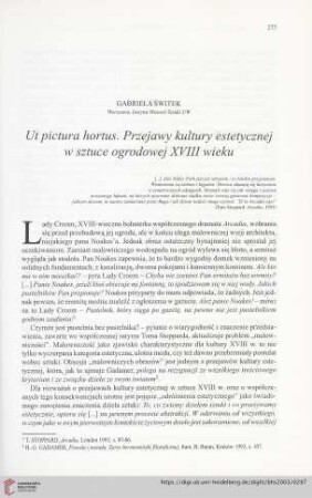 65: Ut pictura hortus. Przejawy kultury estetycznej w sztuce ogrodowej XVIII wieku