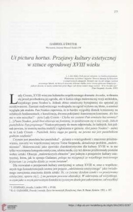 65: Ut pictura hortus. Przejawy kultury estetycznej w sztuce ogrodowej XVIII wieku