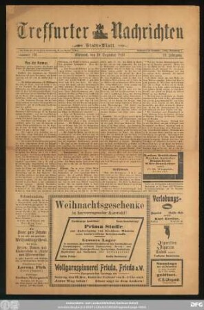 Treffurter Nachrichten : Stadtblatt, Nr. 101. Mittwoch, den 19. Dezember 1923