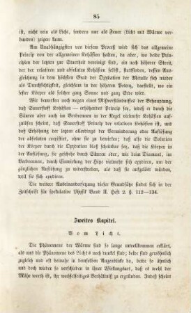Zweites Kapitel. Vom Licht