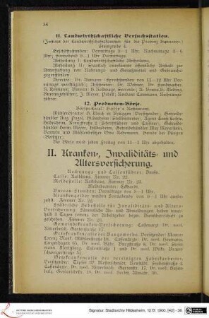 II. Kranken-, Invaliditäts- und Altersversicherung.