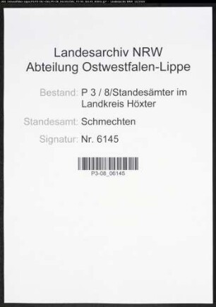 Sterberegister Standesamt Schmechten