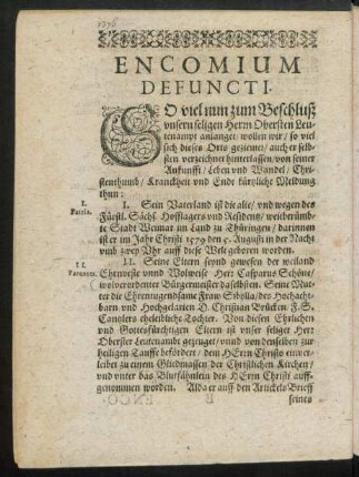 Encomium Defuncti.