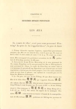 Chapitre II - Deuxièmes annales principales - Les Hia