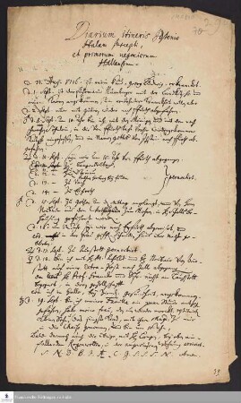 Reisetagebuch von Johann Daniel Herrnschmidt.