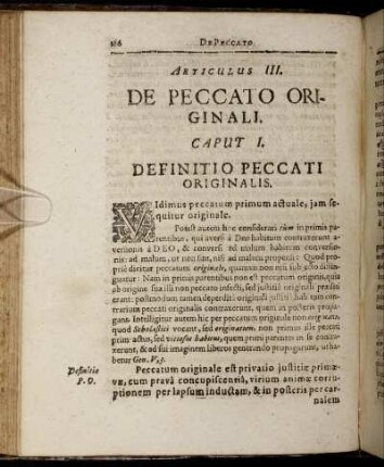 Articulus III. De Peccato Originali.