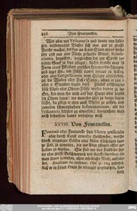 XXVIII. Von Fontanellen.