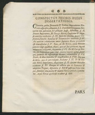 Conspectus Prioris Hujus Dissertationis