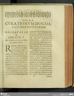 Observatio & Curatio I. - Observatio & Curatio L.
