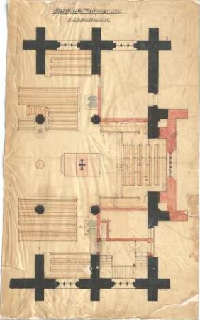 Dolmetsch, Heinrich; Vaihingen / Enz; Ev. Pfarrkirche, Restaurierung - Chorgestühl (Grundriss)
