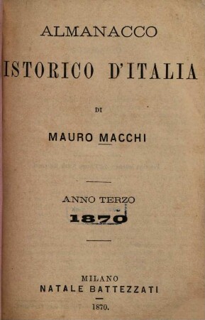 Almanacco istorico d'Italia. 3. 1870 (1869)