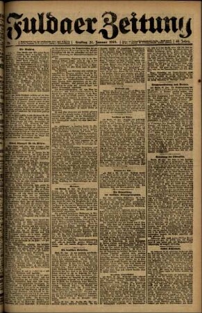 Ausgabe vom Freitag, den 31. Januar 1919.