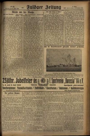 Dritte Ausgabe vom Sonntag, den 26. Mai 1929.