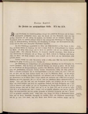 Viertes Kapitel. Die Periode der wirthschaftlichen Krisis. 1874 bis 1879