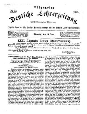 Die Verhandlungen der XXV. Allg. Deutschen Lehrerversammlung zu Bremen