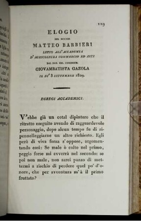 Elogio del Dottor Matteo Barbieri