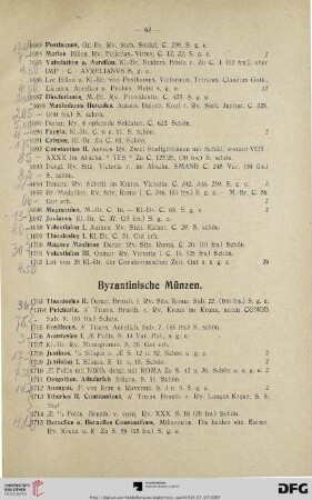Byzantinische Münzen (Nr. 1703-1727)
