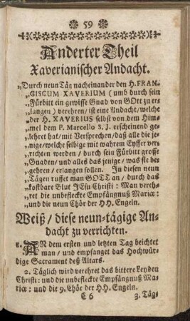 Anderter Theil Xaverianischer Andacht.