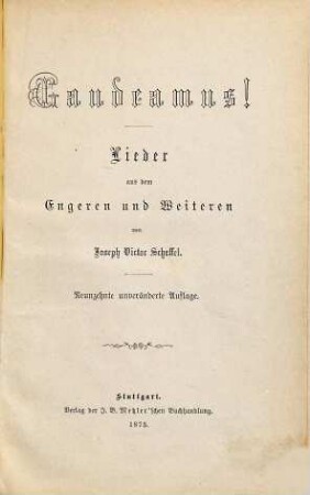Gaudeamus! : Lieder aus dem Engeren und Weiteren