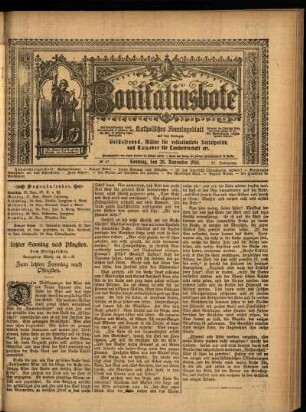 Erste Ausgabe vom Sonntag, den 20. November 1910.