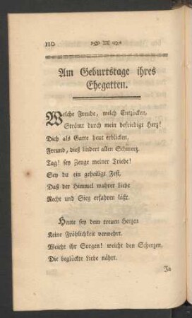 Am Geburtstage ihres Ehegatten