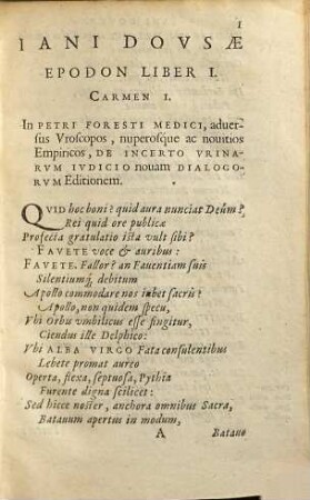 Iani Dovsae a Noortwiick epodon, ex pvris iambis : libri II.