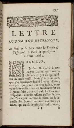 Lettre Au Nom D'un Estranger