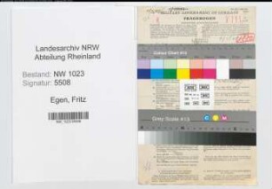 Entnazifizierung Fritz Egen , geb. 07.01.1902 (Buchprruefer)