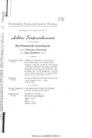 Achtes Sinfoniekonzert