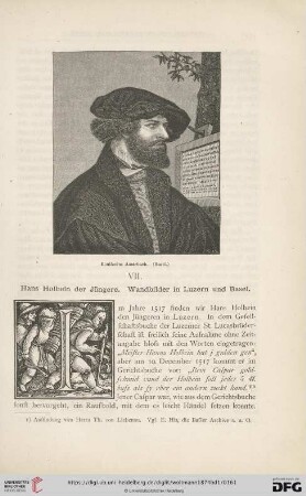 VII. Hans Holbein der Jüngere. Wandbilder in Luzern und Basel
