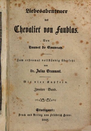 Liebesabenteuer des Chevalier von Faublas, 2