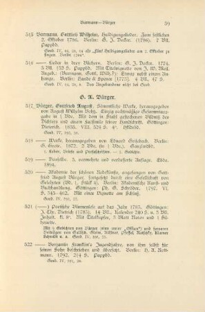 G. A. Bürger (Nr. 517 - 552)