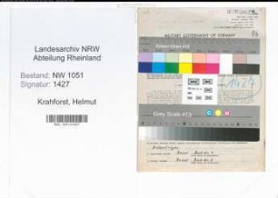 Entnazifizierung Helmut Krahforst , geb. 29.12.1906 (Buchhalter)