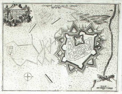 Plan der Belagerung von Carmagnole, 1691