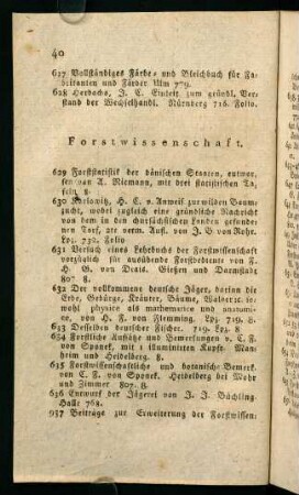 40-43, Forstwissenschaft