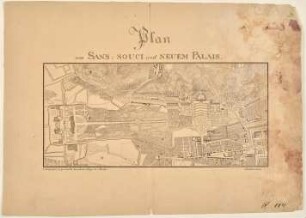 Plan von Sans: Souci und Neuem Palais