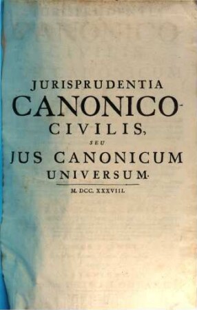 Iurisprudentia canonico-civilis, 1