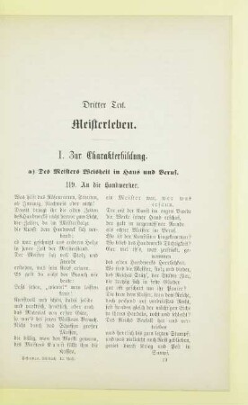 I. Zur Charakterbildung